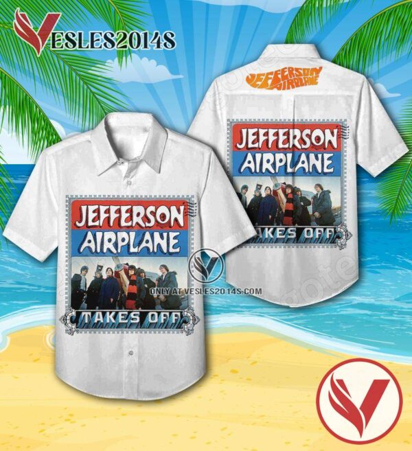 Jefferson Airplane Takes Off Album Cover Hawaiian Shirt, Unique Gifts For Music Lovers - Vesles2014S