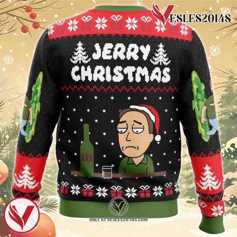 Jerry Christmas Rick and Morty Ugly Christmas Sweater, Unique Christmas Gift For Fans - Vesles2014S 1
