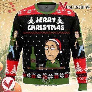 Jerry Christmas Rick and Morty Ugly Christmas Sweater, Unique Christmas Gift For Fans - Vesles2014S