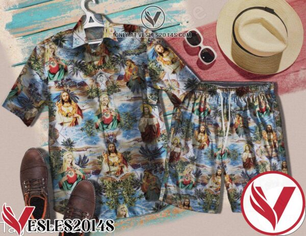 Jesus And Mary On The Beach Hawaiian Shirt, Unique Gifts For Friends - Vesles2014S 1