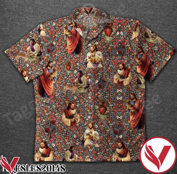 Jesus And Pet Dog Hawaiian Shirt, Unique Gifts For Friends - Vesles2014S 1