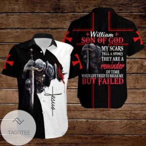 Jesus Bible William Son Of God My Scars Tell A story They Are A Reminder Of Time Graphic Print Short Sleeve Hawaiian Casual Shirt Vesles2014S 1