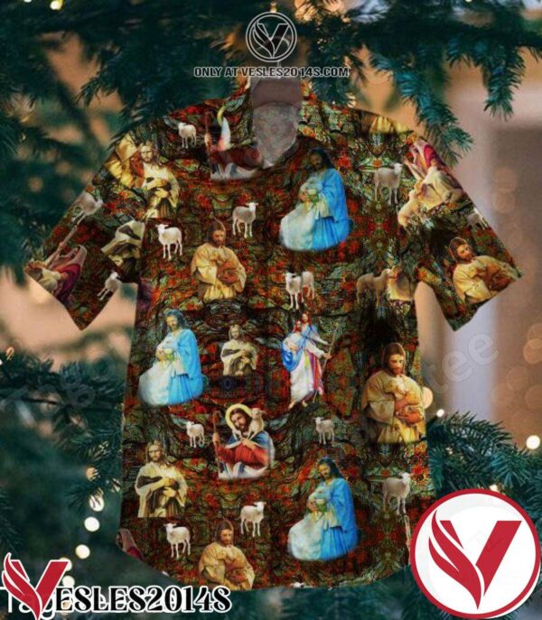 Jesus Christ With Lamb Hawaiian Shirt, Unique Gifts For Friends - Vesles2014S 1