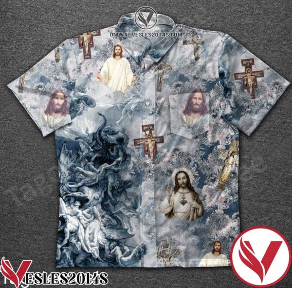 Jesus Fall Of The Rebel Angels Hawaiian Shirt, Unique Gifts For Friends - Vesles2014S 1
