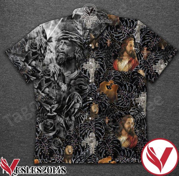 Jesus Leaf Print Hawaiian Shirt, Unique Gifts For Friends - Vesles2014S 1