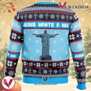 Jesus Wants a Hug Hellsing Ugly Christmas Sweater, Unique Christmas Gift For Fans - Vesles2014S 1