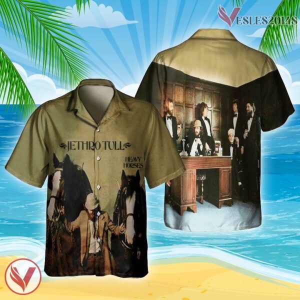Jethro Tull Heavy Horses Studio Album Cover Hawaiian Shirt, Unique Gifts For Music Lovers Vesles2014S