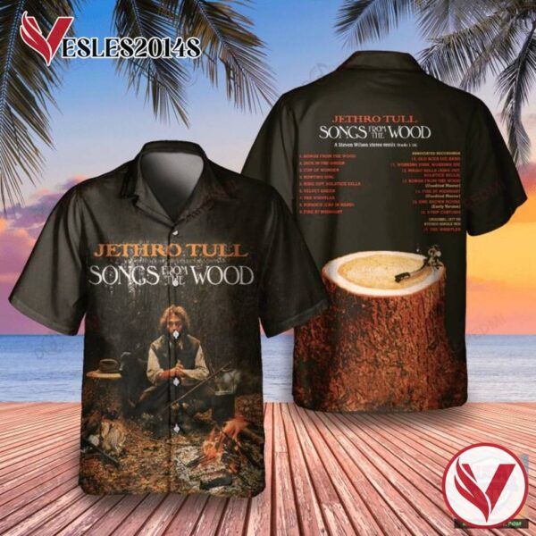 Jethro Tull Songs from the Wood Album Hawaiian Shirt , Best Gift For Music Lovers Vesles2014S