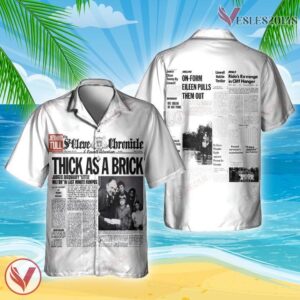 Jethro Tull Thick As A Brick Album Cover White Hawaiian Shirt, Unique Gifts For Music Lovers Vesles2014S