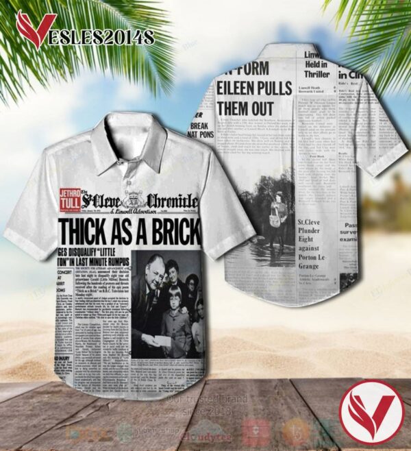 Jethro Tull Thick As A Brick Album Hawaiian Shirt, Best Gift For Music Lovers Vesles2014S