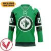 Jets St. Patrick's Day Custom Name Custom Number Hockey Jersey, Trending Gifts For Fans - Vesles2014s