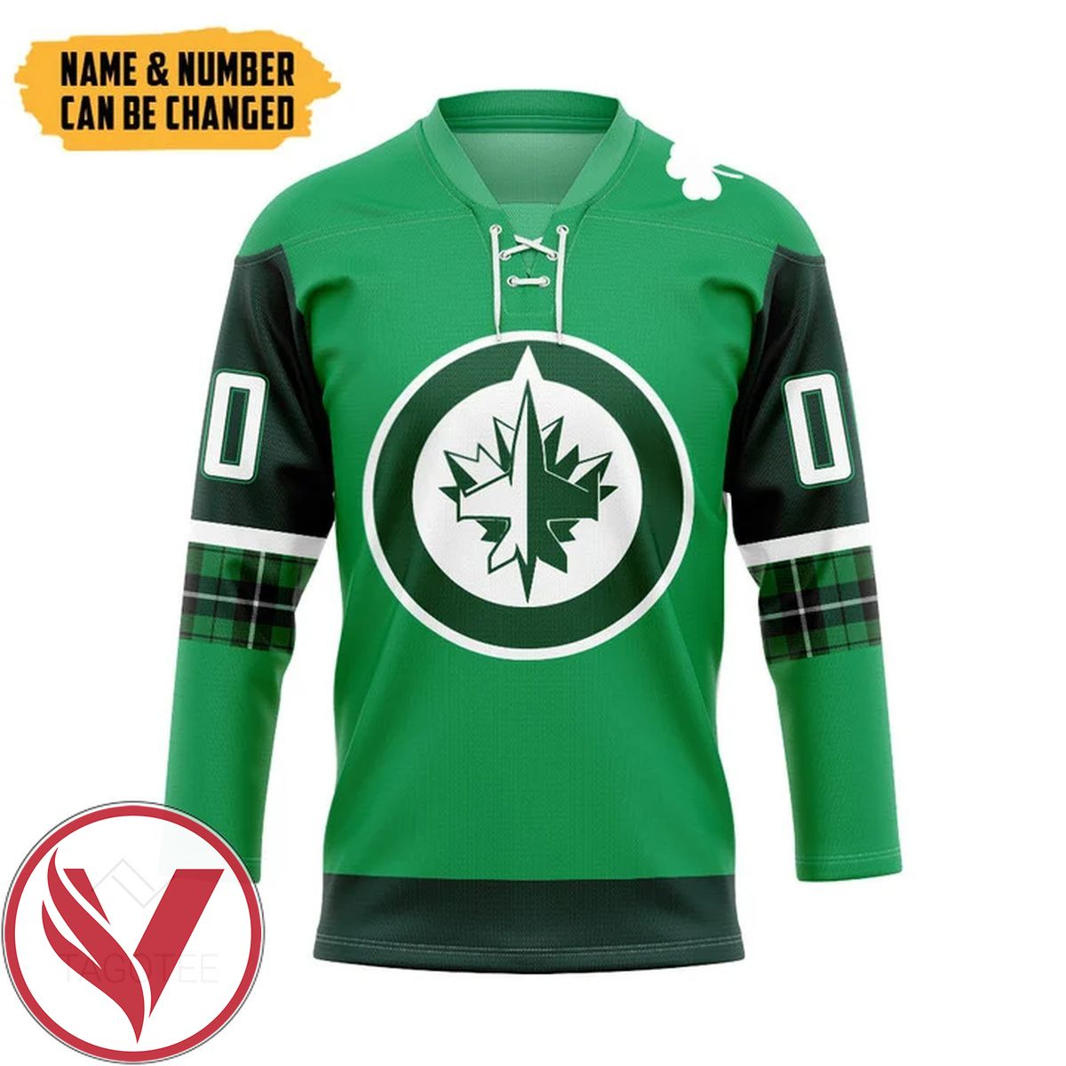 Jets St. Patrick's Day Custom Name Custom Number Hockey Jersey, Trending Gifts For Fans - Vesles2014s