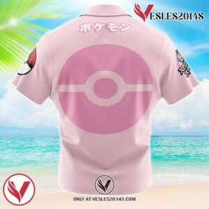 Jigglypuff Face Pokemon Hawaiian Button Up Shirt, Perfect Gifts For Anime Lovers - Vesles2014S 1