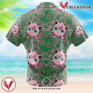 Jigglypuff  Pokemon Hawaiian Button Up Shirt, Perfect Gifts For Anime Lovers - Vesles2014S 1