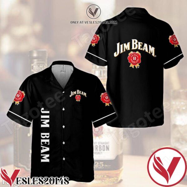 Jim Beam Black Hawaiian Shirt And Short, Unique Gifts For Friends - Vesles2014S 1