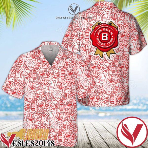 Jim Beam Doodle Art Hawaiian Shirt, Unique Gifts For Friends - Vesles2014S 1