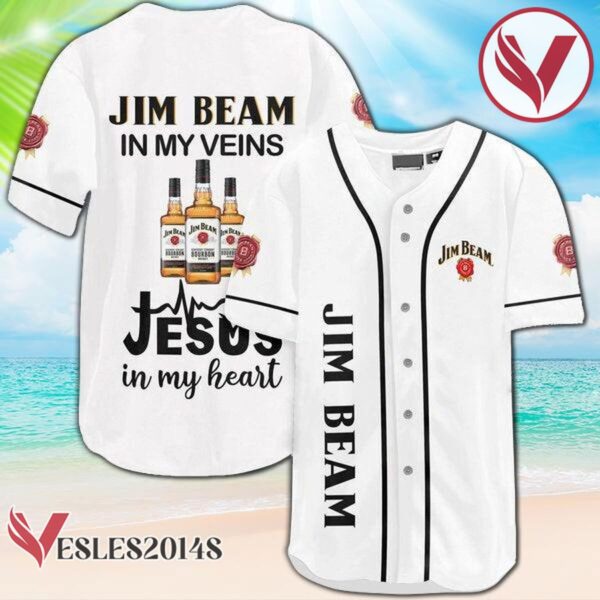 Jim Beam In My Veins Baseball Jersey, Perfect Gifts For Fans - Vesles2014S