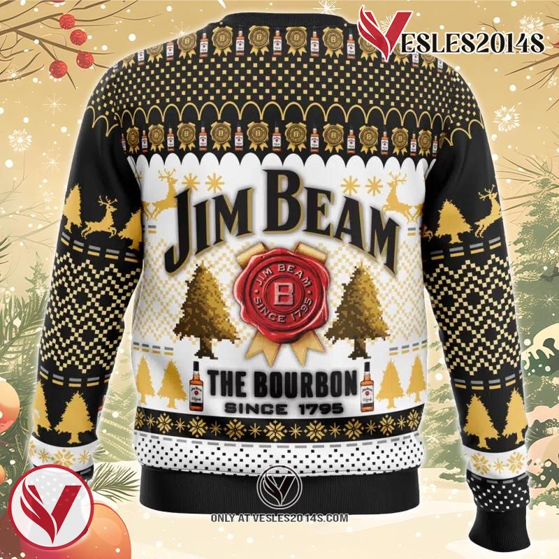 Jim Beam The Bourbon Ugly Christmas Sweater, Unique Christmas Gift For Fans - Vesles2014S 1
