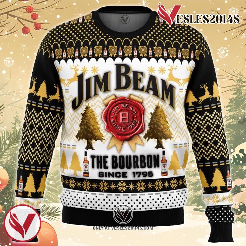 Jim Beam The Bourbon Ugly Christmas Sweater, Unique Christmas Gift For Fans - Vesles2014S