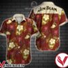 Jim Beam Yellow Tropical Floral Red Hawaiian Shirt, Unique Gifts For Friends - Vesles2014S 1