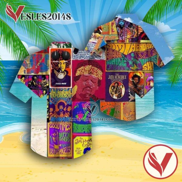 Jimi Hendrix Album Covers Collage Hawaiian Shirt, Unique Gifts For Music Lovers - Vesles2014S