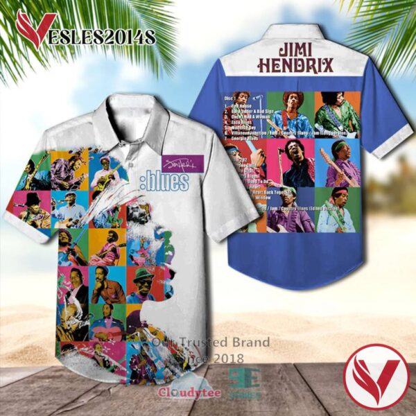 Jimi Hendrix Blues Album Hawaiian Shirt, Best Gift For Music Lovers Vesles2014S