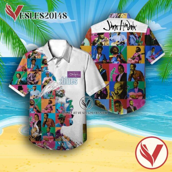 Jimi Hendrix Blues Compilation Album Cover Style 2 Hawaiian Shirt, Unique Gifts For Music Lovers - Vesles2014S