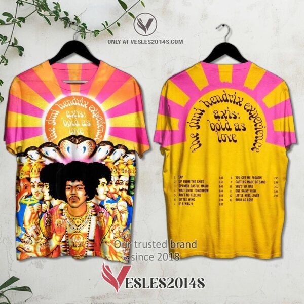 Jimi Hendrix Experience Axis Bold as Love 2 Album 3D T-Shirt, Unique Gifts For Music Lovers - Vesles2014S