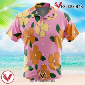 Jinbe Egghead Island One Piece Hawaiian Button Up Shirt, Perfect Gifts For Anime Lovers - Vesles2014S