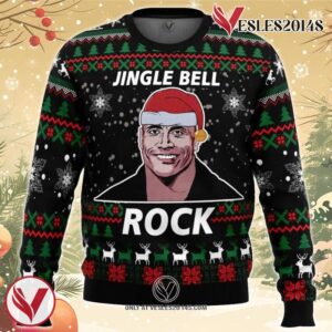 Jingle Bell Rock Dwayne Johnson Ugly Christmas Sweater, Unique Christmas Gift For Fans - Vesles2014S