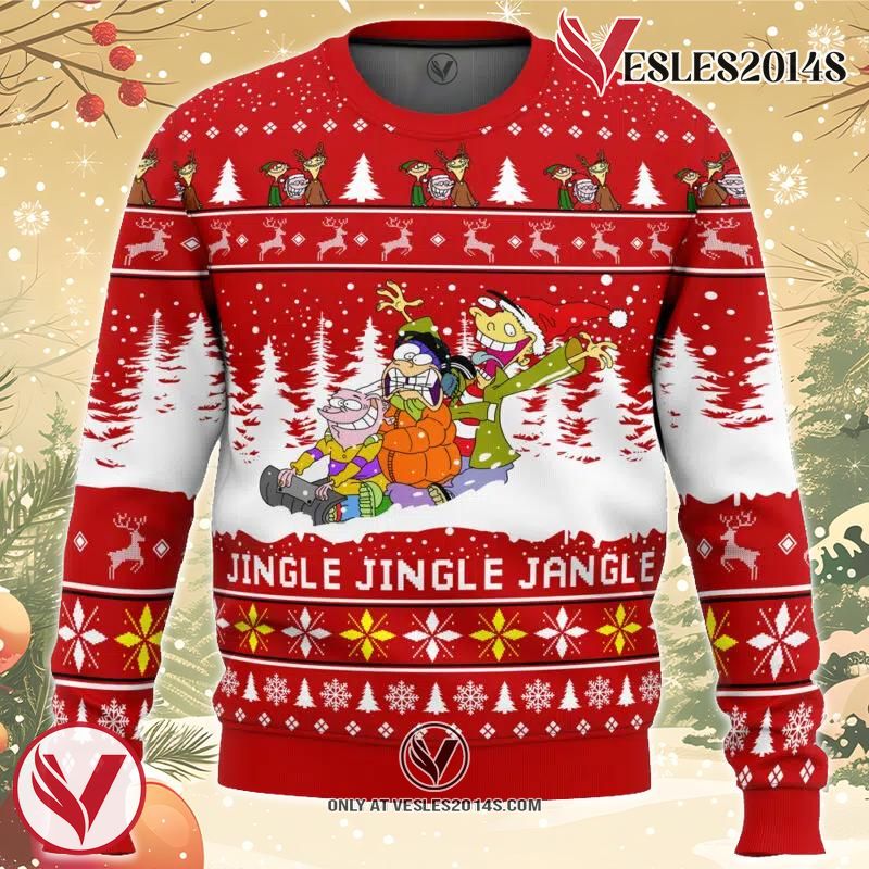 Jingle Jingle Jangle Ed Edd n Eddy Ugly Christmas Sweater, Unique Christmas Gift For Fans - Vesles2014S