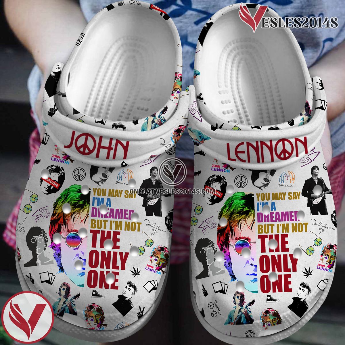 John Lennon Music Crocs Crocband Clogs Shoes, Unique Gifts For Fans Style 1 - Vesles2014S