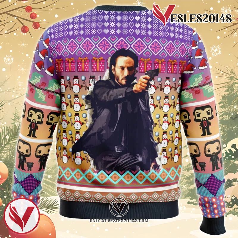 John Wick Ugly Christmas Sweater, Unique Christmas Gift For Fans - Vesles2014S 3