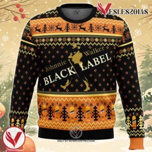 Johnnie Walker Black Label Ugly Christmas Sweater, Unique Christmas Gift For Fans - Vesles2014S