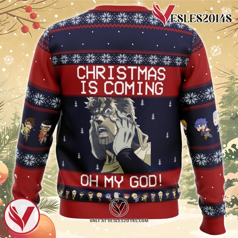 Jojo’s Bizarre Adventure Joseph Joestar Oh My God Ugly Christmas Sweater, Unique Christmas Gift For Fans - Vesles2014S 3