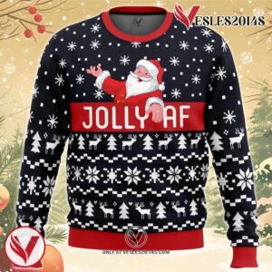 Jolly Af Santa Claus Ugly Christmas Sweater, Unique Christmas Gift For Fans - Vesles2014S