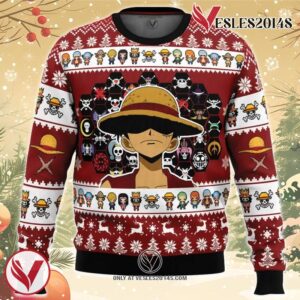 Jolly Rogers One Piece Ugly Christmas Sweater, Unique Christmas Gift For Fans - Vesles2014S