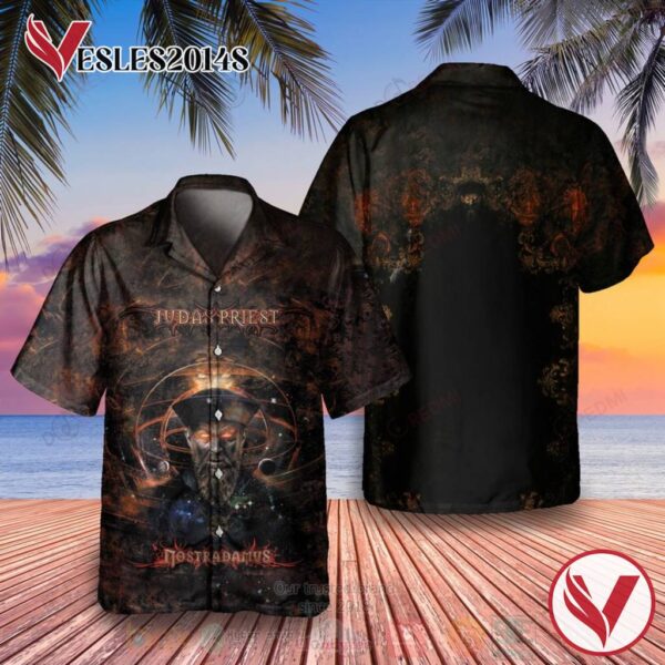 Judas Priest Nostradamus Album Hawaiian Shirt, Best Gift For Music Lovers Vesles2014S