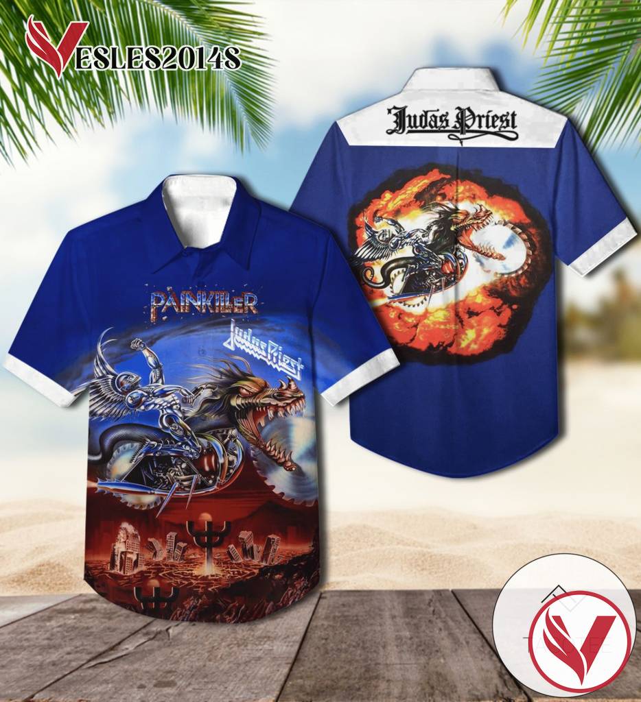 Judas Priest Painkiller Album Cover Hawaiian Shirt, Best Gift For Music Lovers Vesles2014S