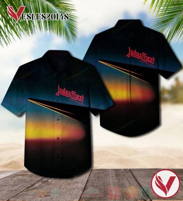 Judas Priest Point of Entry Album Hawaiian Shirt, Best Gift For Music Lovers Vesles2014S