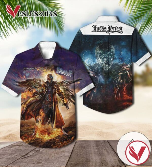Judas Priest Redeemer Of Souls Album Cover Hawaiian Shirt, Best Gift For Music Lovers Vesles2014S