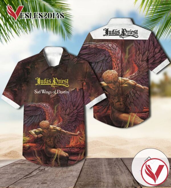 Judas Priest Sad Wings Of Destiny Album Cover Hawaiian Shirt, Best Gift For Music Lovers Vesles2014S