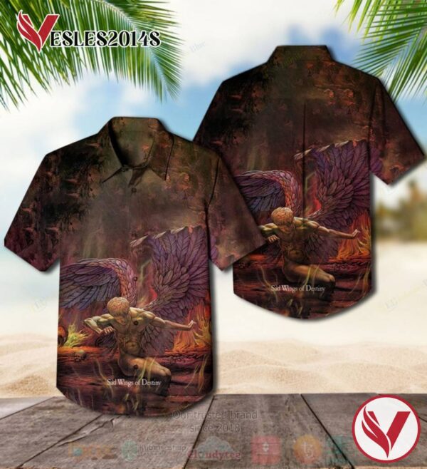 Judas Priest Sad Wings of Destiny Brown Album Hawaiian Shirt, Best Gift For Music Lovers Vesles2014S