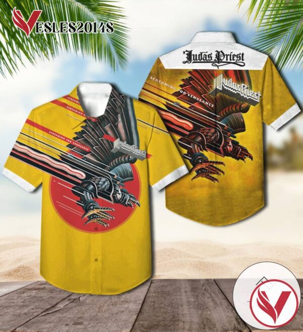 Judas Priest Screaming For Vengeance Album Cover Hawaiian Shirt, Best Gift For Music Lovers Vesles2014S