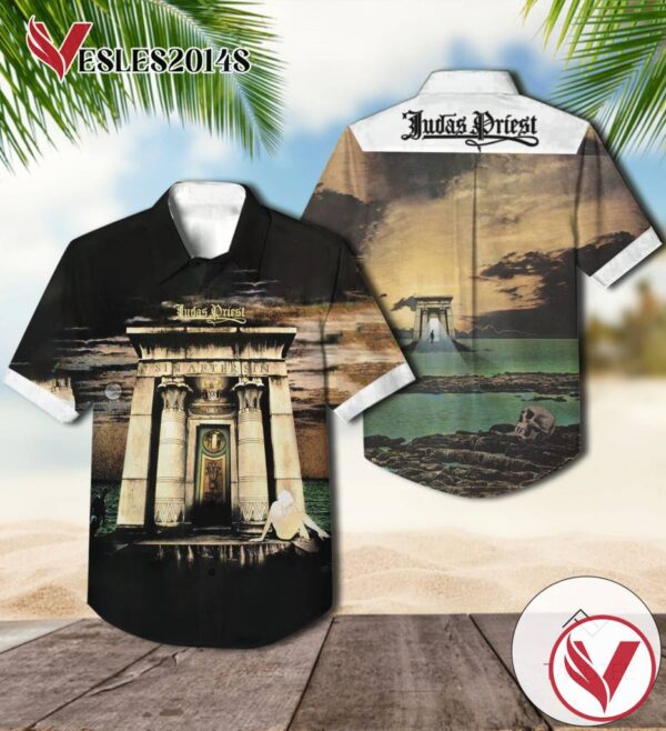 Judas Priest Sin After Sin Album Cover Hawaiian Shirt, Best Gift For Music Lovers Vesles2014S