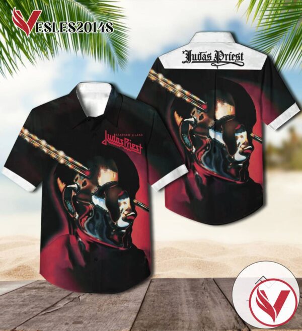 Judas Priest Stained Class Album Cover Hawaiian Shirt, Best Gift For Music Lovers Vesles2014S