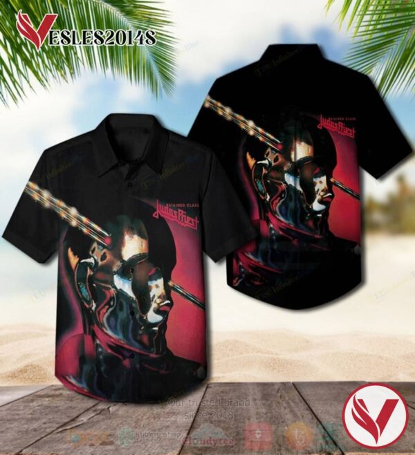 Judas Priest Stained Class Album Hawaiian Shirt, Best Gift For Music Lovers Vesles2014S