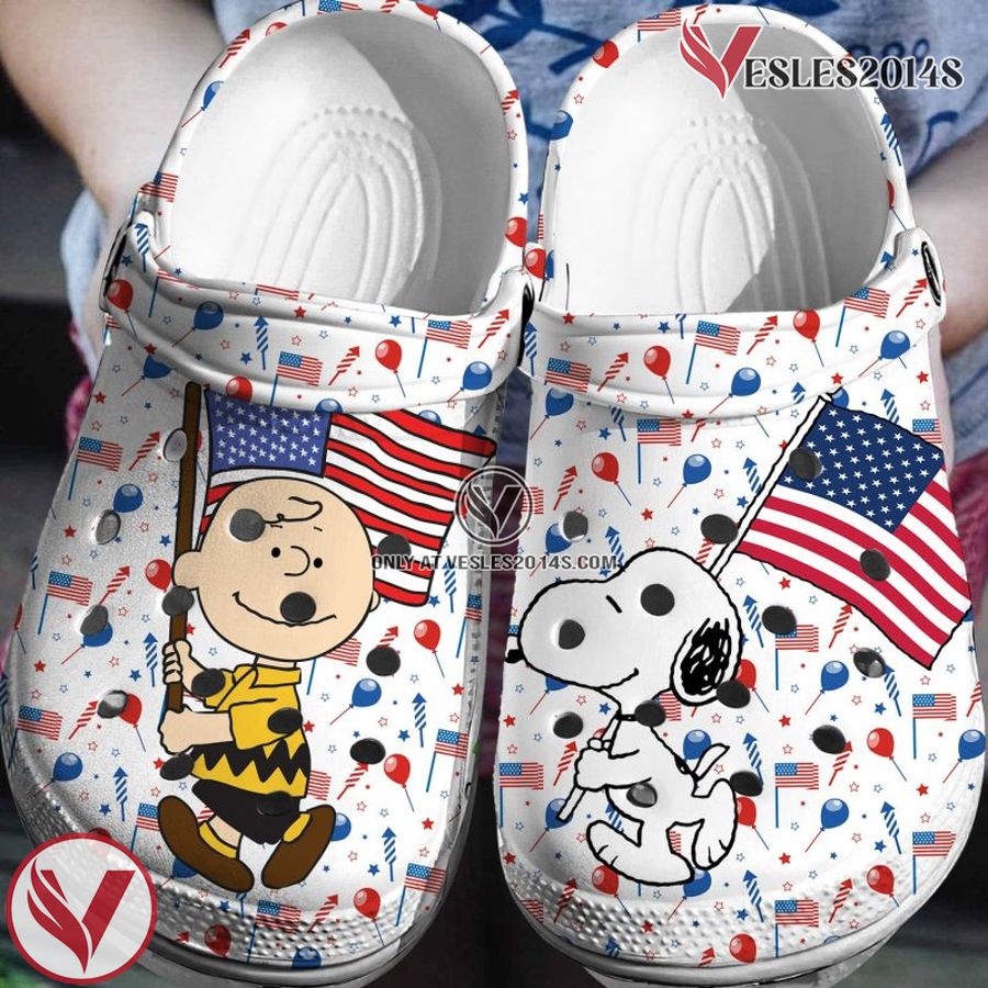 July 4th Snoopy Crocs 3D Clog Shoes Style 1, Unique Gift From Vesles2014S