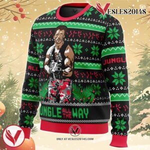 Jungle All The Way Arnold Schwarzenegger Ugly Christmas Sweater, Unique Christmas Gift For Fans - Vesles2014S 1
