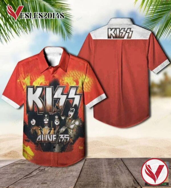 KISS Alive 35 Album Cover Hawaiian Shirt , Best Gift For Music Lovers Vesles2014S